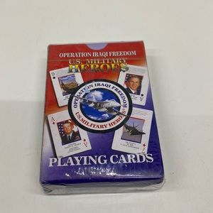 Operation Iraqi Freedom US military heroes playing cards. Unopened